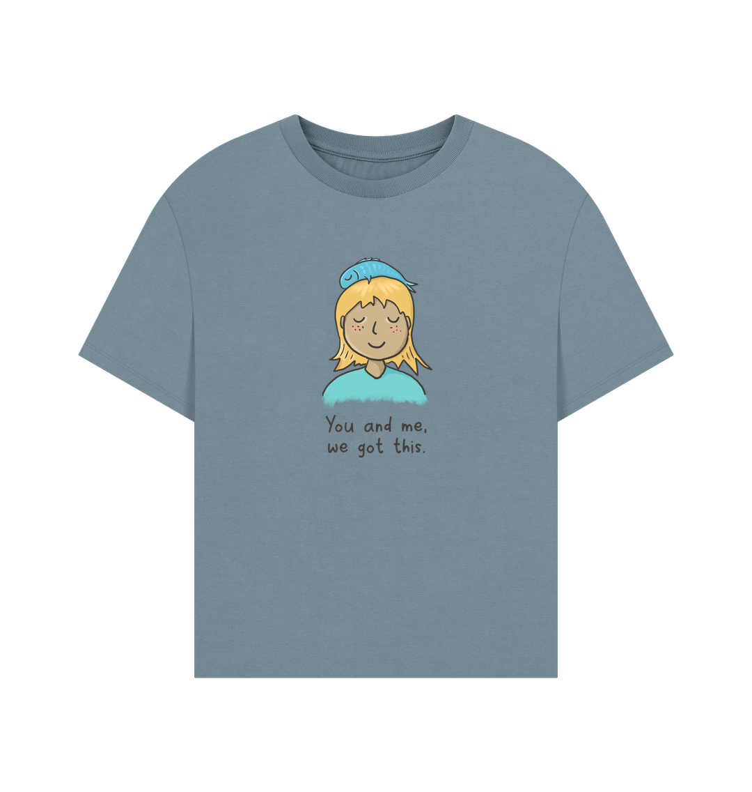 Stone Blue Printed T-shirt