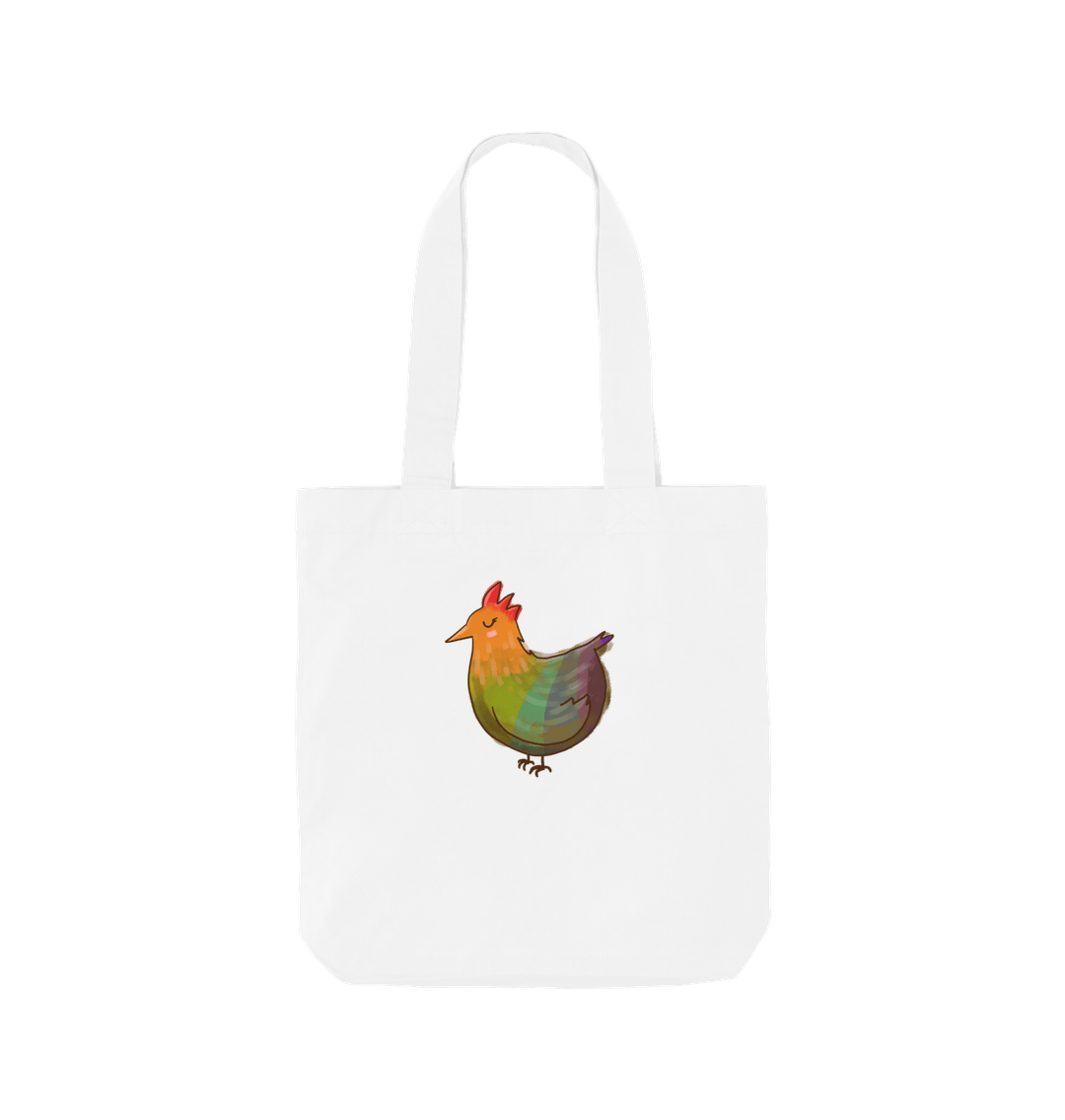 White Rainbow Chicken \u306b\u308f\u3068\u308a - Organic Cotton Tote Bag