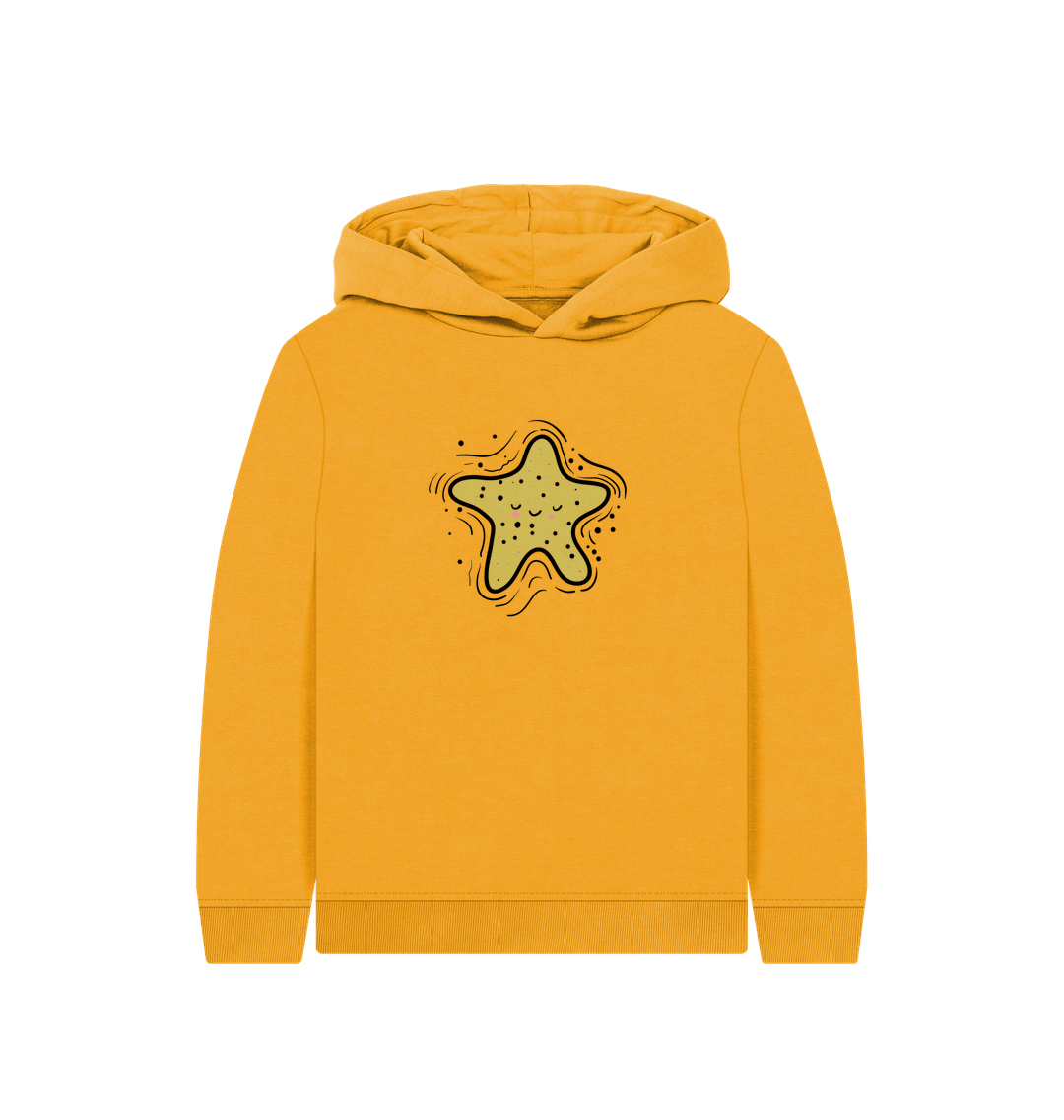 Mustard Printed Kids Hoodie