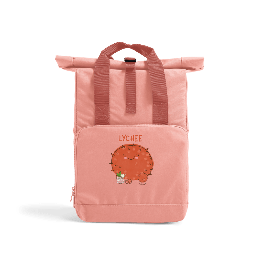 Blush Pink Lychee - Recycled Twin handle Roll-Top Backpack