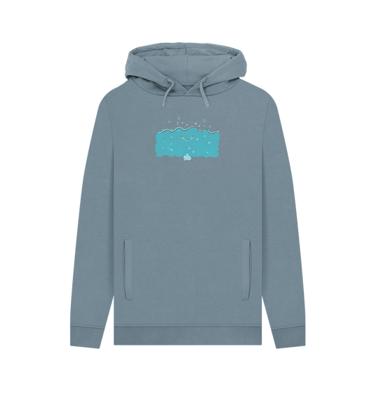 Stone Blue Umi \u3046\u307f Ocean - Men's Pullover Hoodie