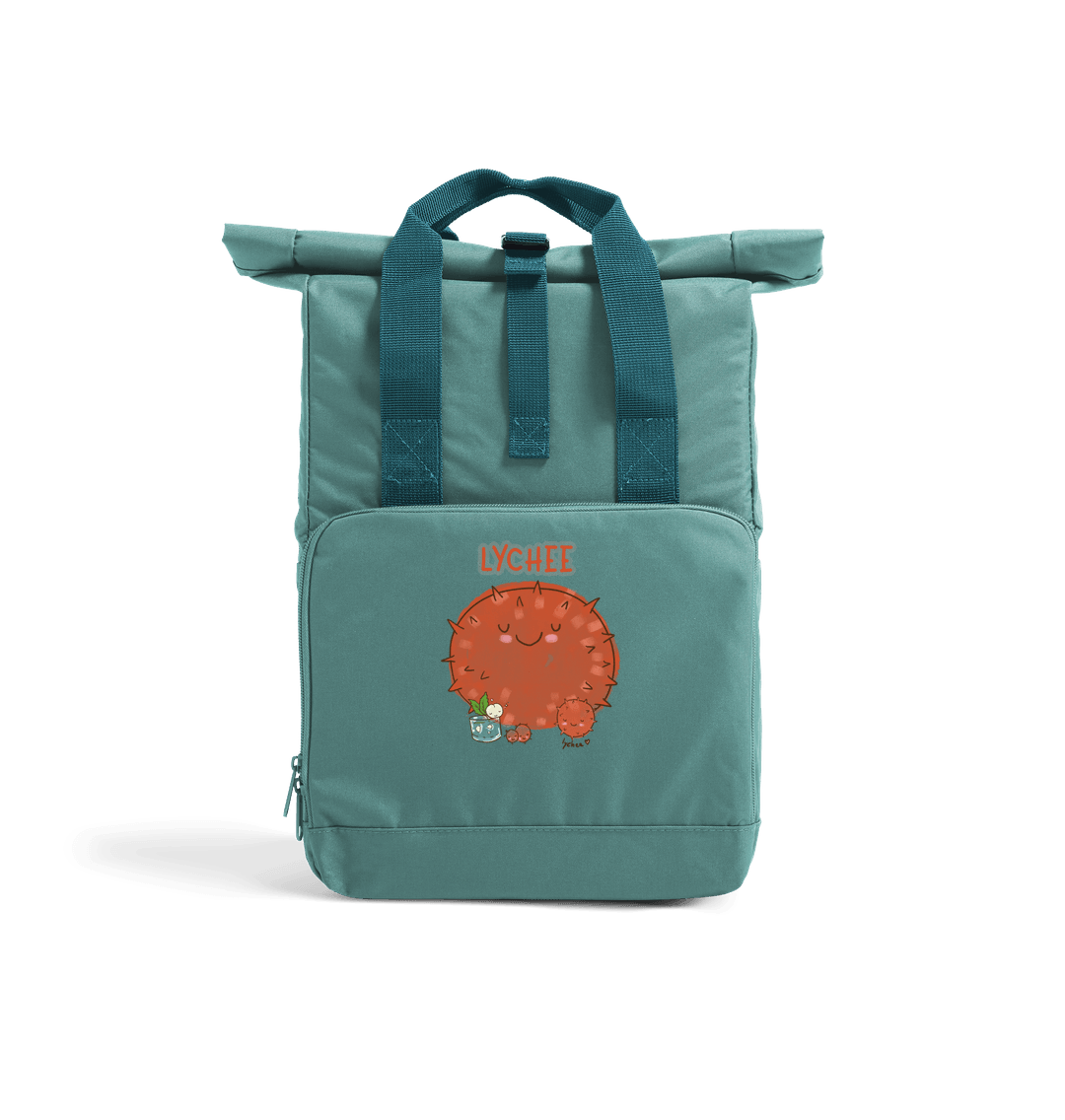 Sage Green Lychee - Recycled Twin handle Roll-Top Backpack