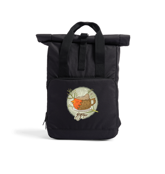 Black Ginger Tea - Recycled Twin handle Roll-Top Backpack