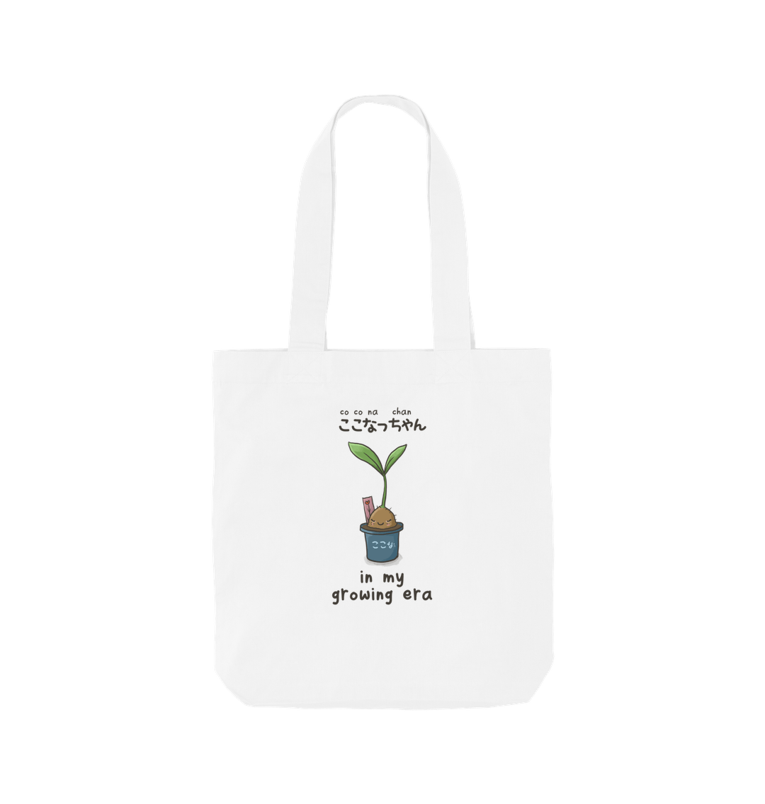 White Coconachan - In My Growing Era, Organic Cotton Tote Bag