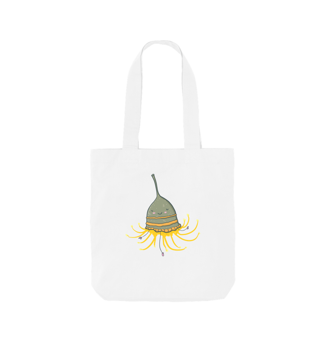 White Gumnut Fireflower  - Cotton Tote Bag