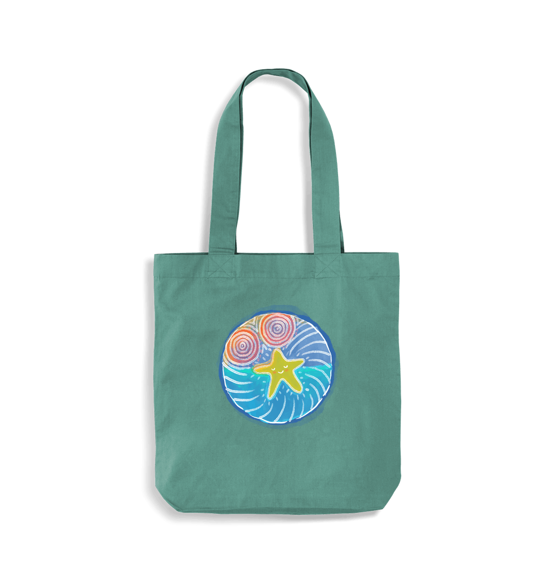 Sage Green Beach Star - EarthAware\u00ae Organic Bag for Life