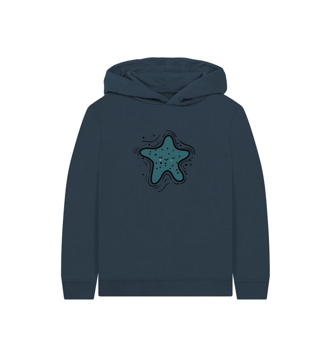 Navy Blue Printed Kids Hoodie