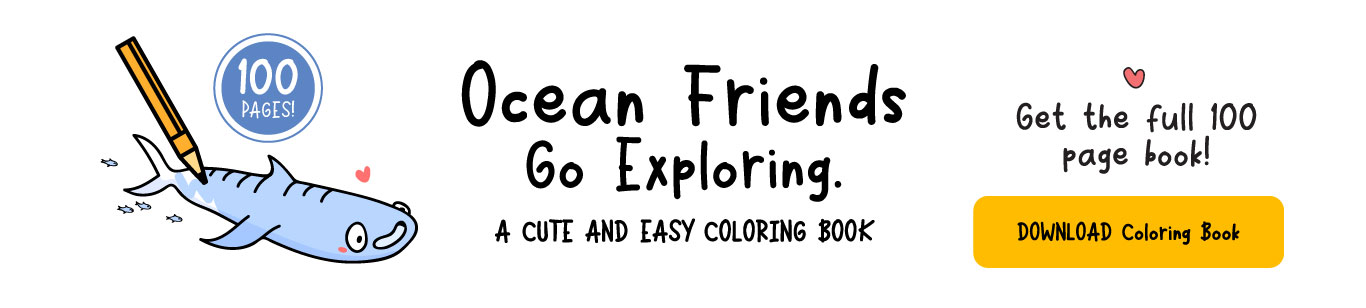 Ocean Friends Go Exploring - A cute and easy colouring book. Download the PDF now.